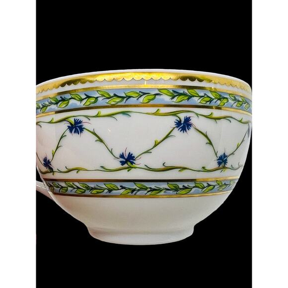 Limoges Tea Cup-Raynaud Allee Royale-Paris France-Breakfast Cup Only-Blue Flower - Picture 3 of 8